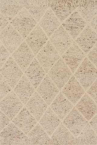 Isolated view of Sand Rectangle Afra Trellis Bohemian Hand Tufted Wool Rug, showcasing its design