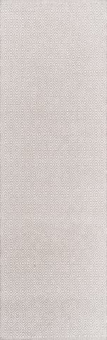 Isolated view of Beige Runner Diamond Cotton Check Flatwoven Rug, showcasing its design