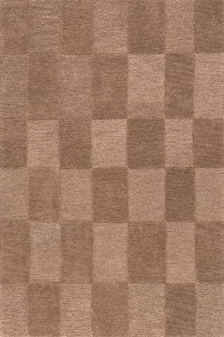 Isolated view of Rust Rectangle Elliot Wool Rug, showcasing its design
