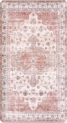 Isolated view of Rust Rectangle Faded Persian Printed Anti-Fatigue Mat, showcasing its design