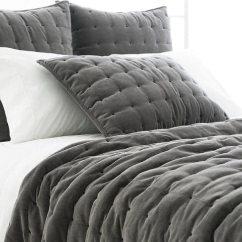 Vienna Velvet Quilted Sham | Shale