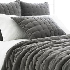 Vienna Velvet Quilted Sham | Shale
