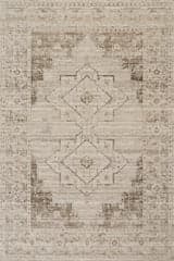 Isolated view of Brown Rectangle Zelly Medallion Washable Indoor/Outdoor Rug, showcasing its design