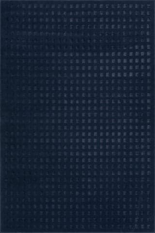 Isolated view of Blue Rectangle Lambertville Plush Textured Washable Rug, showcasing its design