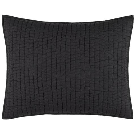Lana Voile Quilted Sham | Black