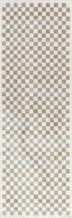 Isolated view of Beige Runner Finley Retro Checkered Washable Rug, showcasing its design
