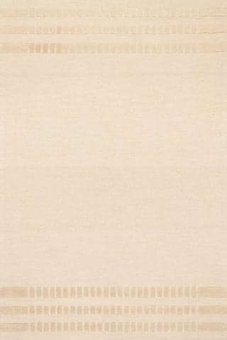 Isolated view of Cream Rectangle Barron Solid Bohemian Wool Rug, showcasing its design