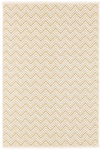 Happy Chevron Woven Indoor/Outdoor Custom Rug | Gold