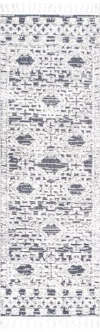Isolated view of Grey Runner Frida Textured Moroccan Rug, showcasing its design