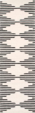Isolated view of Ivory Runner Diamond Pinstriped Rug, showcasing its design