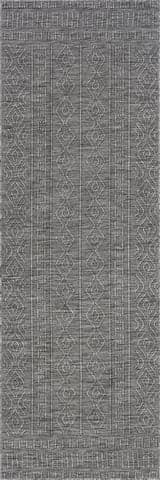 Isolated view of Grey Runner Eiraz Contemporary Solid Indoor/Outdoor Rug, showcasing its design