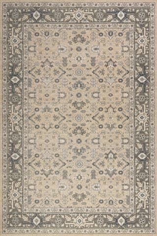 Isolated view of Beige Rectangle Anastasia Wool and Cotton Rug, showcasing its design