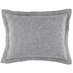 Washed Linen Quilted Sham | Black
