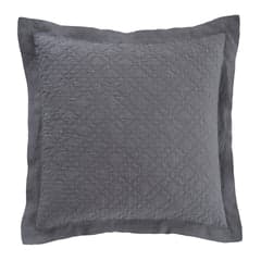 Washed Linen Quilted Sham | Grey