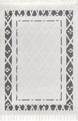 Isolated view of Beige Rectangle Isabel Trellis Textured Rug, showcasing its design