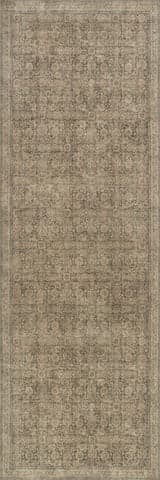 Isolated view of Green Runner Morristown Antiqued Jute-Blend Rug, showcasing its design