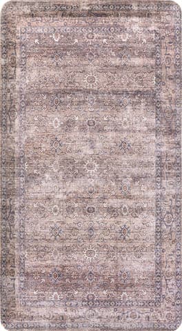 Isolated view of Rust Rectangle Faded Floral Printed Anti-Fatigue Mat, showcasing its design