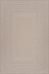 Isolated view of Natural Rectangle Nellia Bohemian Bordered Indoor/Outdoor Rug, showcasing its design
