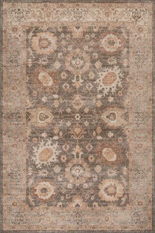 Isolated view of Brown Rectangle Nira Hand Loomed Wool Rug, showcasing its design