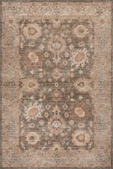 Isolated view of Brown Rectangle Nira Hand Loomed Wool Rug, showcasing its design