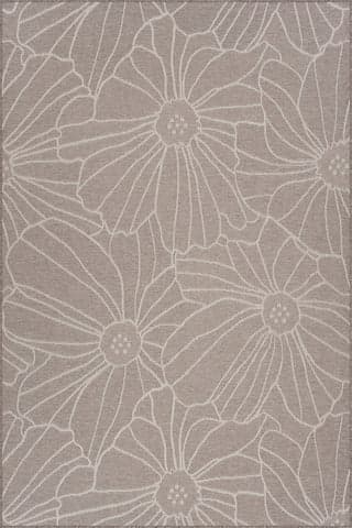 Isolated view of Grey Rectangle Chroma Modern Floral Indoor/Outdoor Rug, showcasing its design
