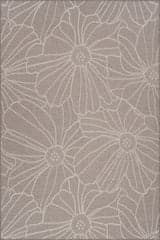 Isolated view of Grey Rectangle Chroma Modern Floral Indoor/Outdoor Rug, showcasing its design
