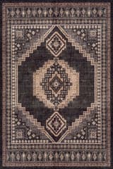 Isolated view of Brown Rectangle Mev Oriental and Persian Washable Rug, showcasing its design