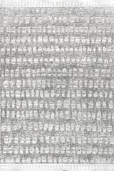 Isolated view of Grey Rectangle Carved Honeycomb Tasseled Rug, showcasing its design