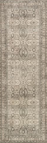 Isolated view of Grey Runner Chester Antiqued Jute-Blend Rug, showcasing its design