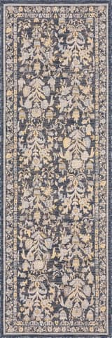 Isolated view of Navy Runner Inari Traditional Floral Indoor/Outdoor Rug, showcasing its design