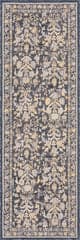 Isolated view of Navy Runner Inari Traditional Floral Indoor/Outdoor Rug, showcasing its design