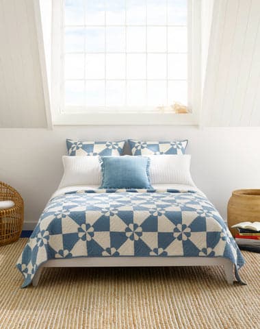 Sunny Side Quilted Sham | Blue