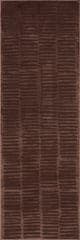 Isolated view of Brown Runner Cranbury Plush Textured Washable Rug, showcasing its design