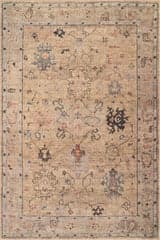 Isolated view of Beige Runner Ilysera Traditional Bordered Washable Rug, showcasing its design