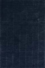 Isolated view of Blue Rectangle Cranbury Plush Textured Washable Rug, showcasing its design