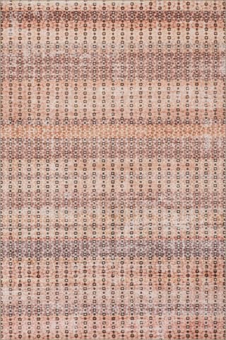 Isolated view of Pink Rectangle Feline Dotted Stripe Washable Rug, showcasing its design