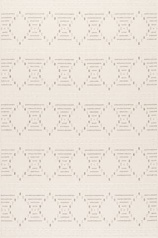 Isolated view of Cream Rectangle Yareli Hourglass Diamond Indoor/Outdoor Rug, showcasing its design
