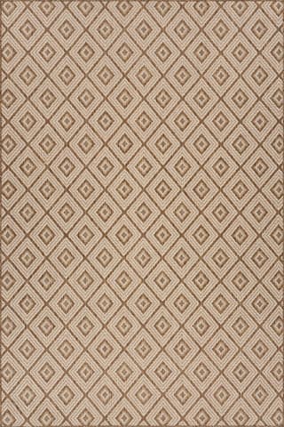 Isolated view of Brown Rectangle Marouise Modern Diamond Indoor/Outdoor Rug, showcasing its design