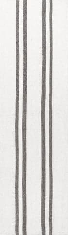 Isolated view of Ivory Runner Elowen Double Striped Rug, showcasing its design