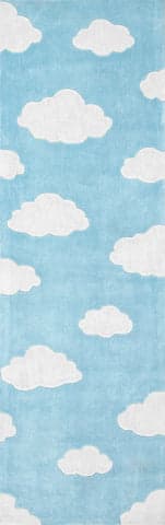 Isolated view of Blue Runner Cloud Rug, showcasing its design