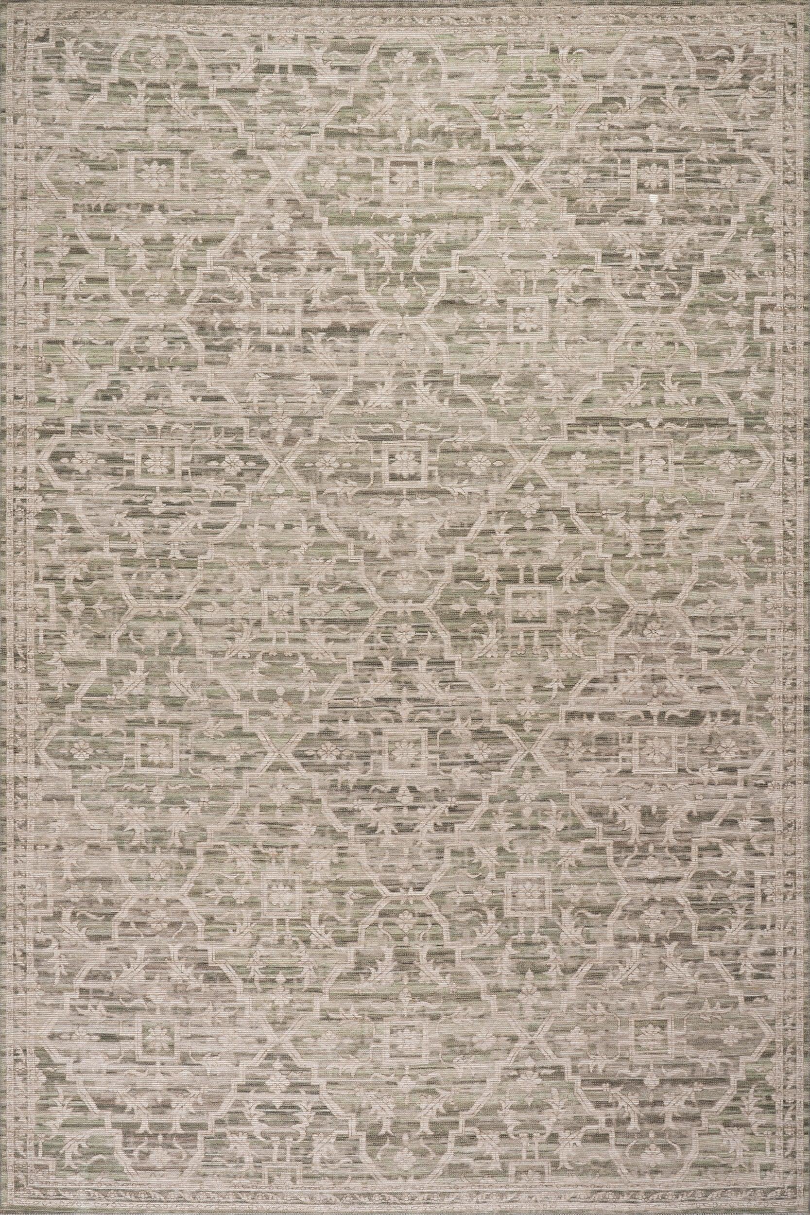 Nefre Traditional Diamond Rug | Green