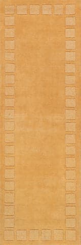 Isolated view of Golden Butter Runner Petra High-Low Wool-Blend Rug, showcasing its design
