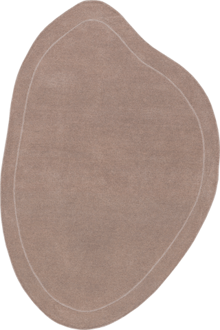 Isolated view of Mauve Shaped Los Feliz Abstract Wool Rug, showcasing its design