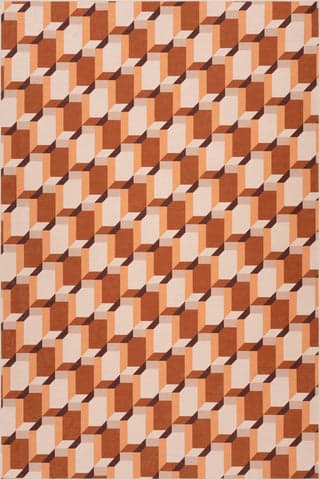 Isolated view of Multicolor Rectangle Ember Check Mid-Century Washable Rug, showcasing its design