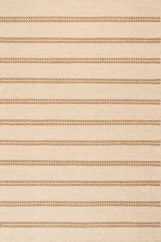 Isolated view of Tan Rectangle York Striped Wool Cozy Rug, showcasing its design