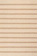 Isolated view of Tan Rectangle York Striped Wool Cozy Rug, showcasing its design