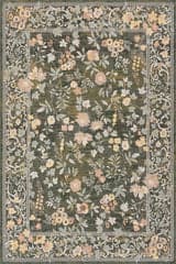 Isolated view of Green Runner Elizaya Transitional Floral Indoor/Outdoor Rug, showcasing its design
