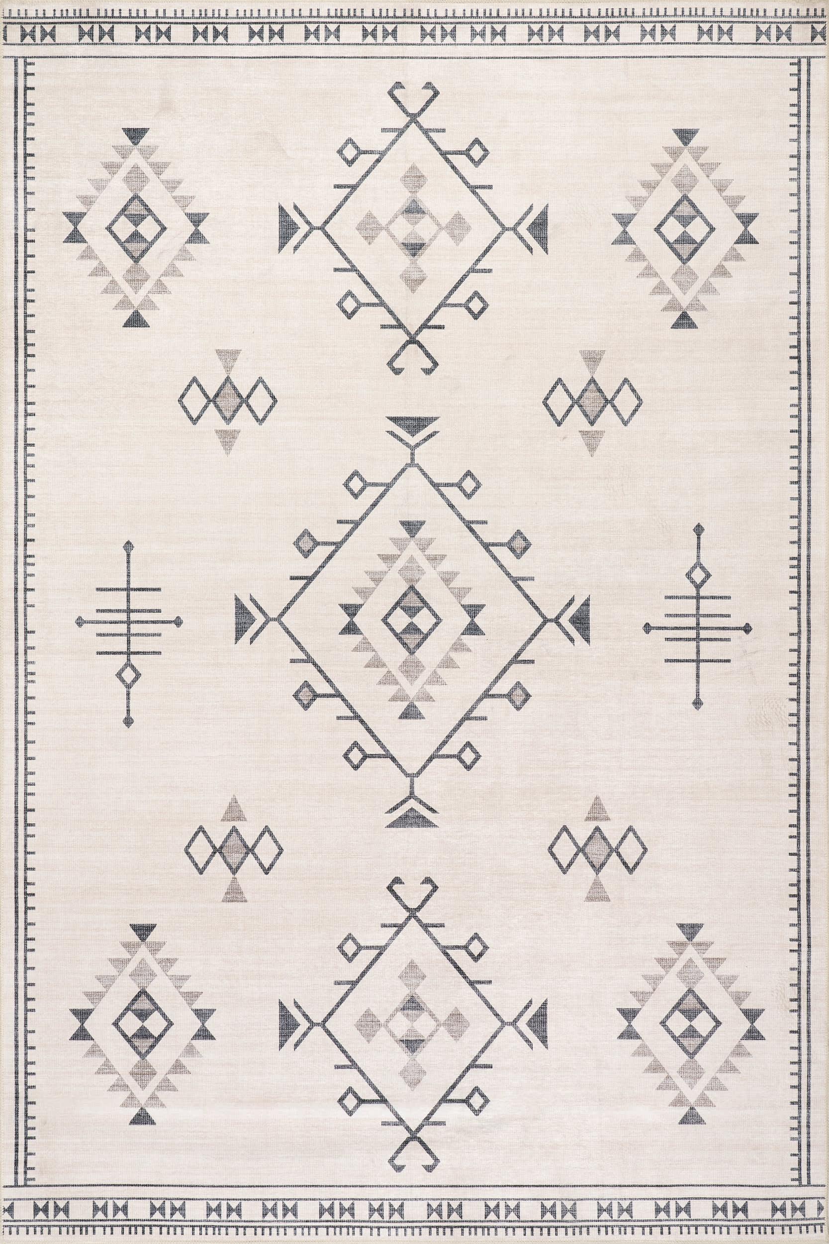 Poppy Persian Spill Proof Washable Rug | Cream