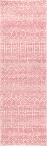 Isolated view of Pink Runner Moroccan Trellis Rug, showcasing its design