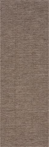 Isolated view of Brown Runner Zelai Modern Geometric Indoor/Outdoor Rug, showcasing its design